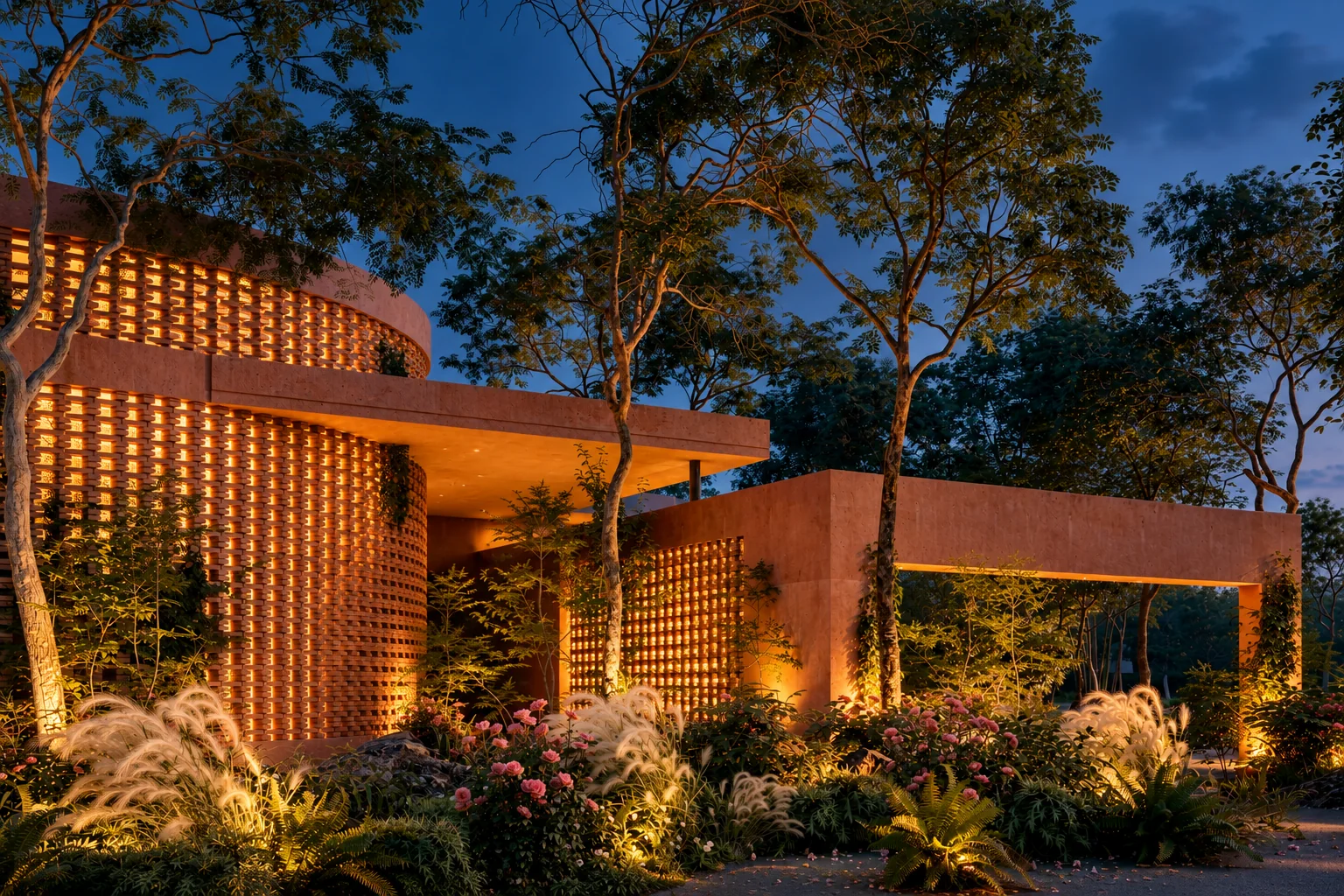 Jaali pavilion at twilight